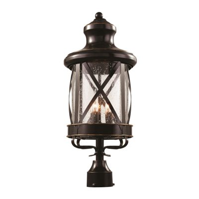 Trans Globe Lighting 5125 ROB 4 Light Post Lantern in Rubbed Oil Bronze